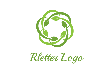 leaf swoosh rotation logo