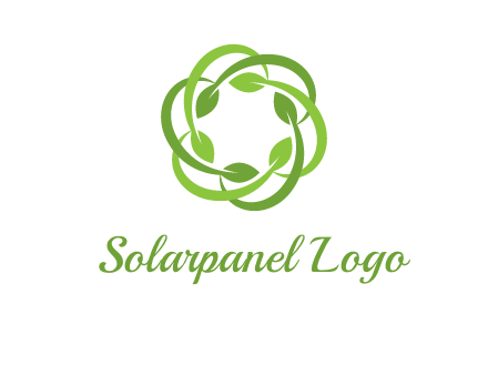leaf swoosh rotation logo