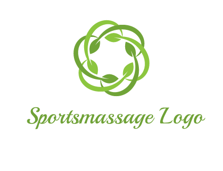 leaf swoosh rotation logo