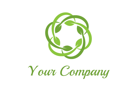 leaf swoosh rotation logo