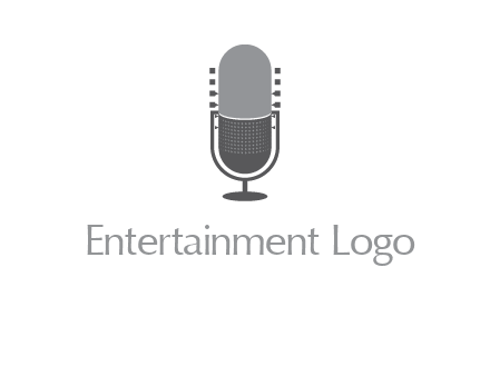 upright studio mic media logo icon