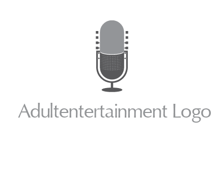 upright studio mic media logo icon