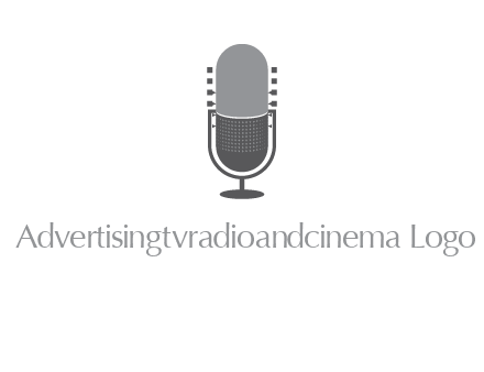 upright studio mic media logo icon