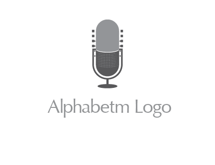 upright studio mic media logo icon