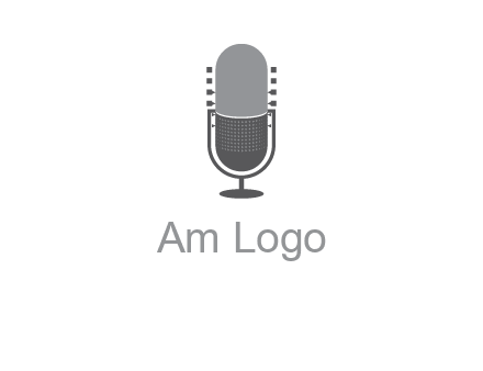 upright studio mic media logo icon