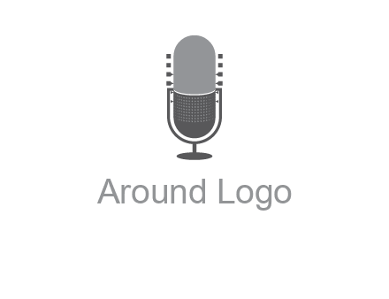 upright studio mic media logo icon