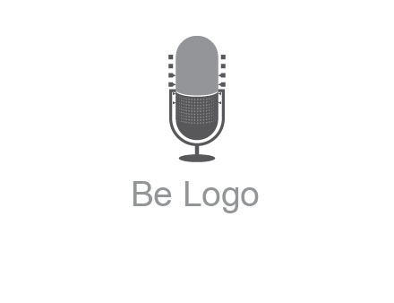 upright studio mic media logo icon