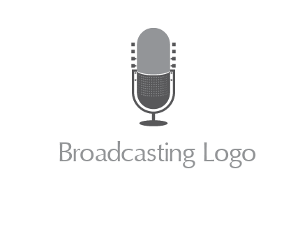 upright studio mic media logo icon