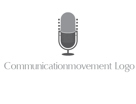 upright studio mic media logo icon