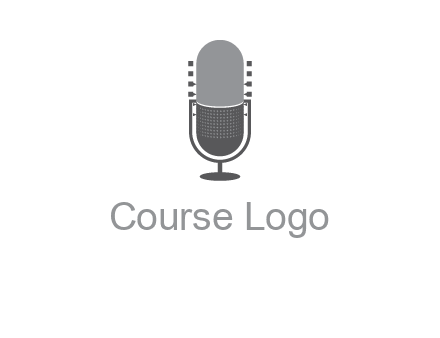 upright studio mic media logo icon