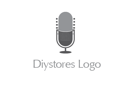 upright studio mic media logo icon