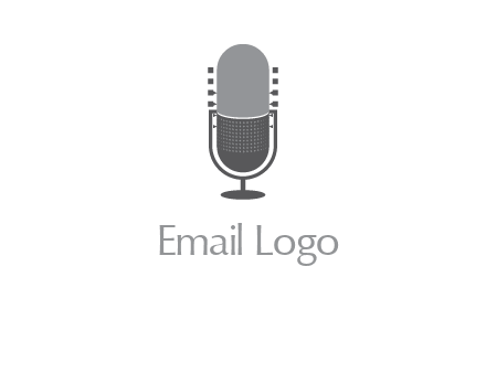 upright studio mic media logo icon