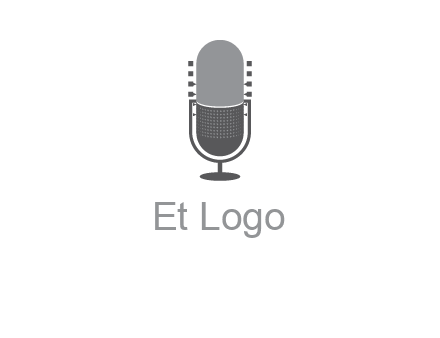 upright studio mic media logo icon