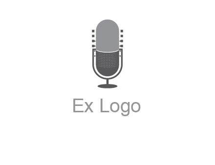 upright studio mic media logo icon