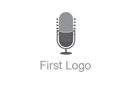 upright studio mic media logo icon
