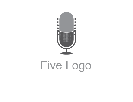 upright studio mic media logo icon
