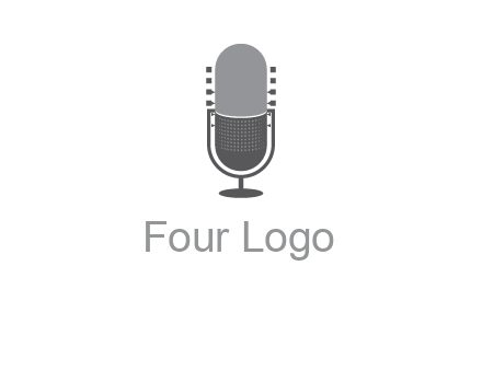 upright studio mic media logo icon