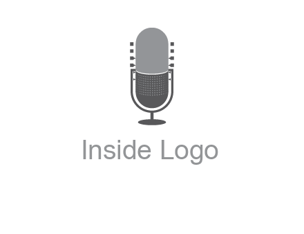 upright studio mic media logo icon