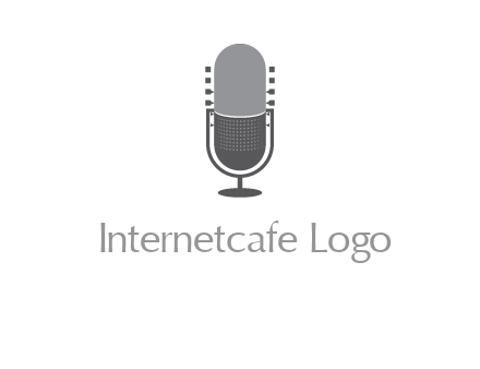 upright studio mic media logo icon