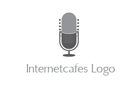 upright studio mic media logo icon