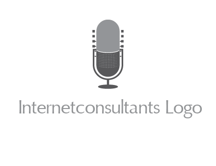 upright studio mic media logo icon