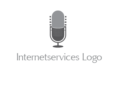 upright studio mic media logo icon