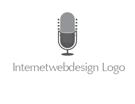 upright studio mic media logo icon