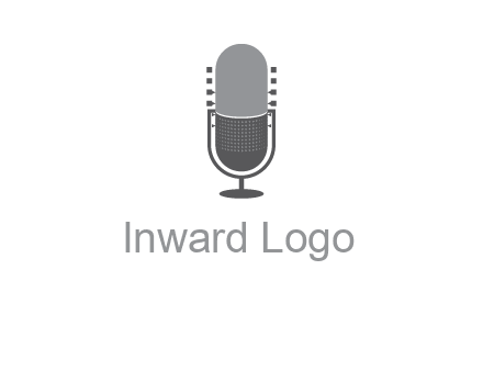 upright studio mic media logo icon