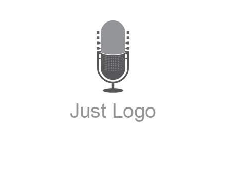 upright studio mic media logo icon