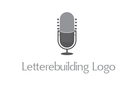 upright studio mic media logo icon