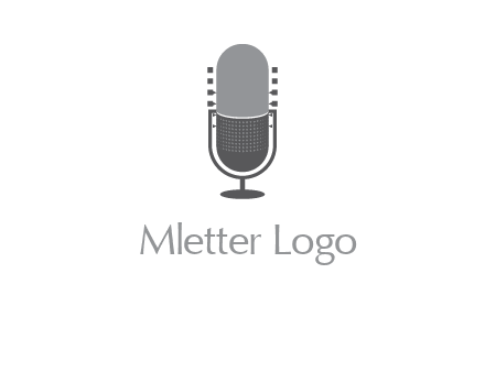 upright studio mic media logo icon