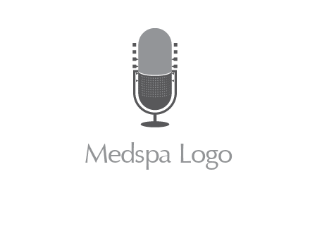 upright studio mic media logo icon