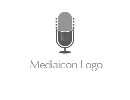 upright studio mic media logo icon