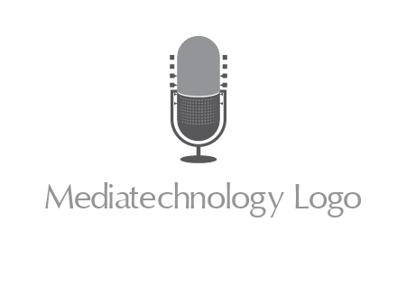 upright studio mic media logo icon