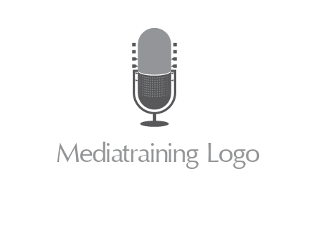 upright studio mic media logo icon