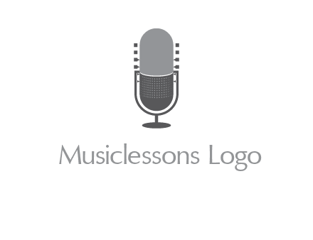 upright studio mic media logo icon