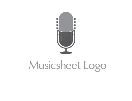 upright studio mic media logo icon