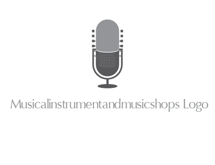 upright studio mic media logo icon