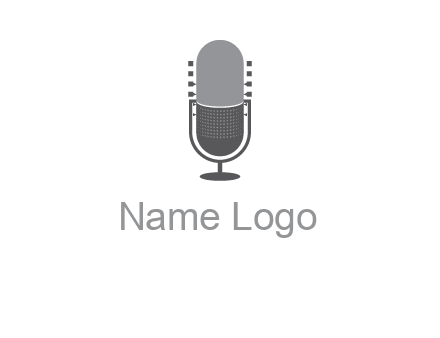 upright studio mic media logo icon