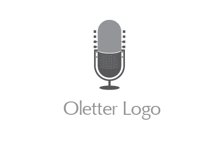 upright studio mic media logo icon