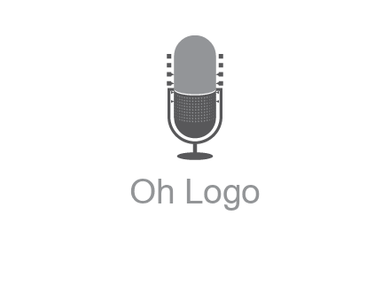 upright studio mic media logo icon