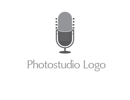 upright studio mic media logo icon