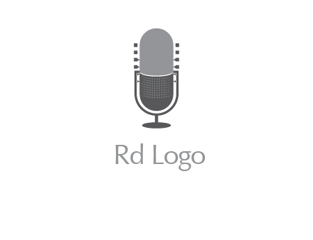 upright studio mic media logo icon