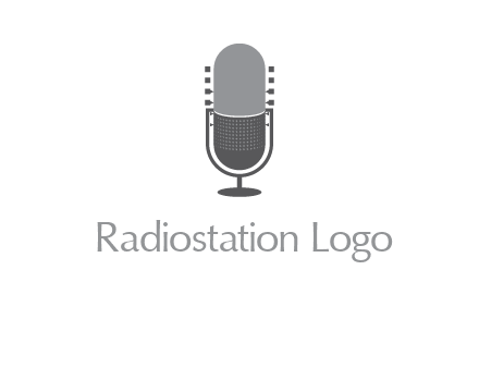 upright studio mic media logo icon