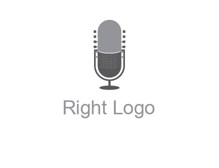 upright studio mic media logo icon