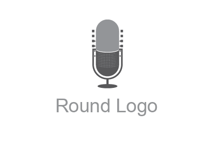upright studio mic media logo icon