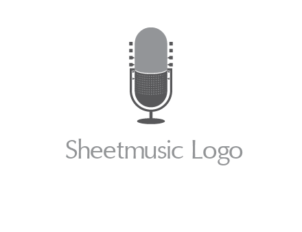 upright studio mic media logo icon