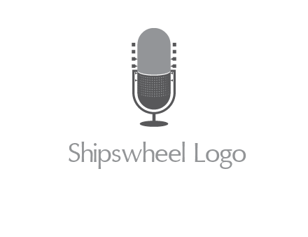 upright studio mic media logo icon