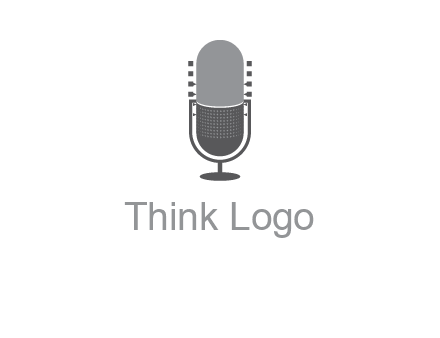 upright studio mic media logo icon