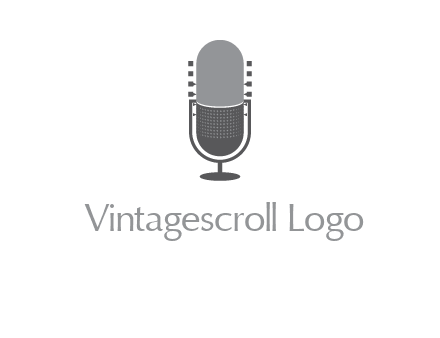 upright studio mic media logo icon